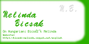 melinda bicsak business card